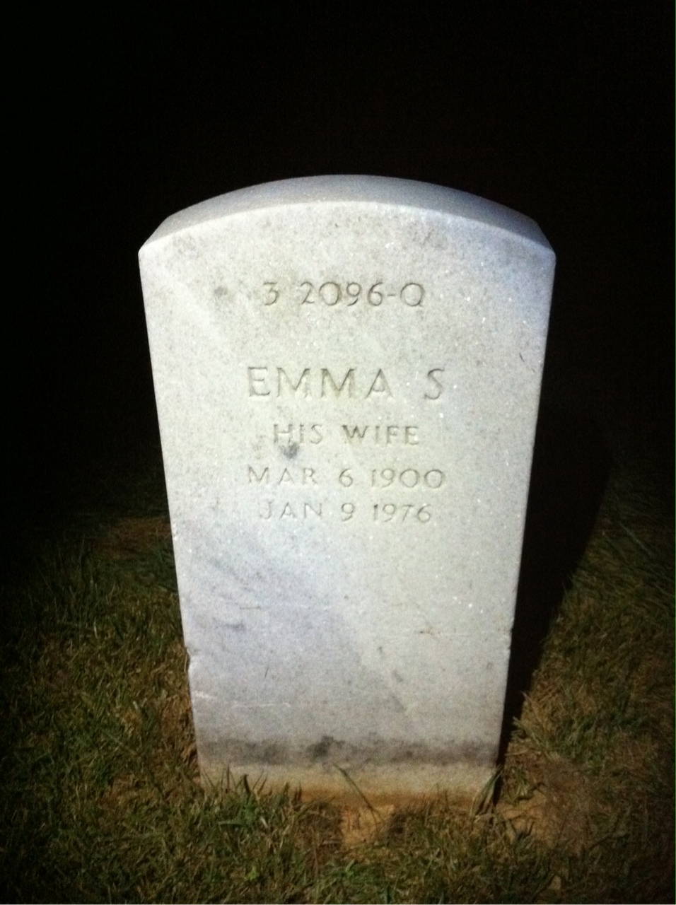 Back of headstone — William C Dunckel