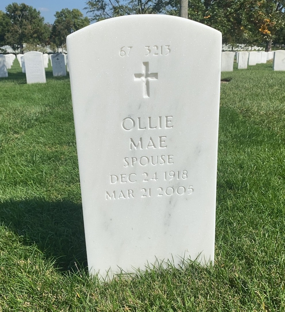 Back of headstone — Ralph Brown