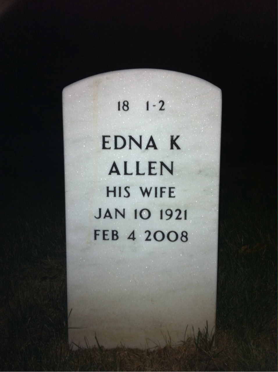 Back of headstone — Harold Slick
