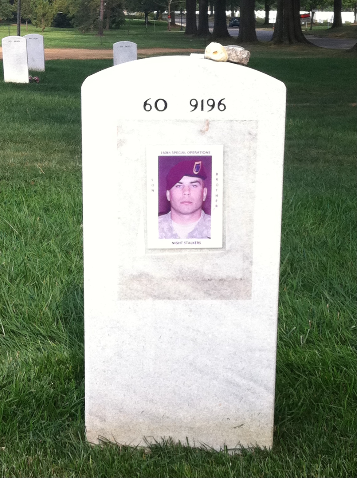 Back of headstone — Nickolas Mueller