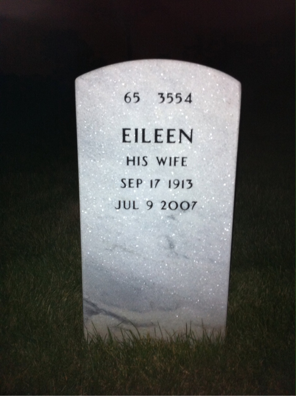Back of headstone — Maxwell Hall