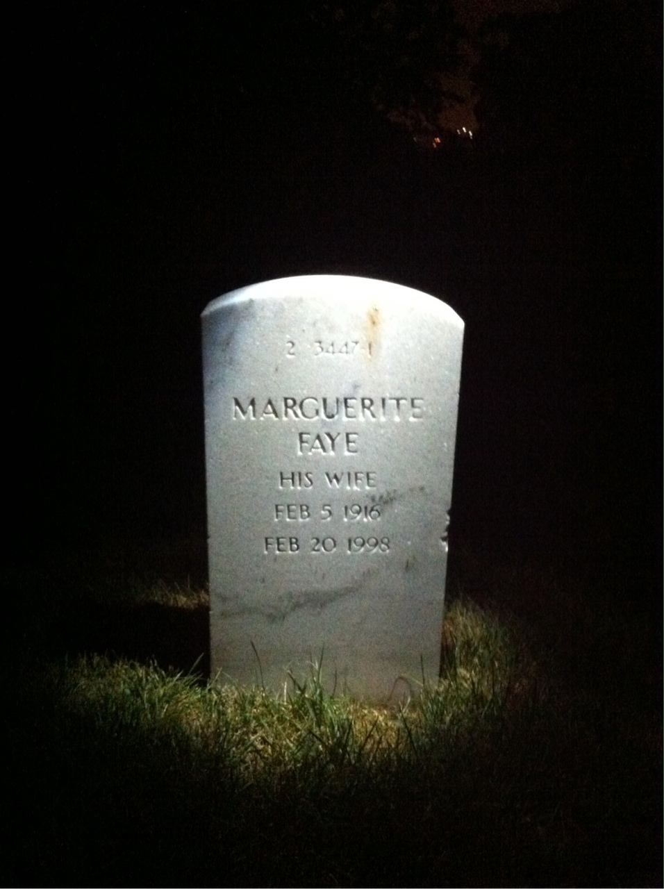 Back of headstone — Lionel Bailey