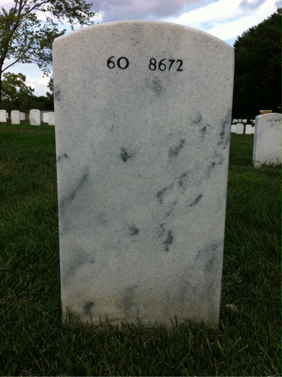 Back of headstone — William Hall