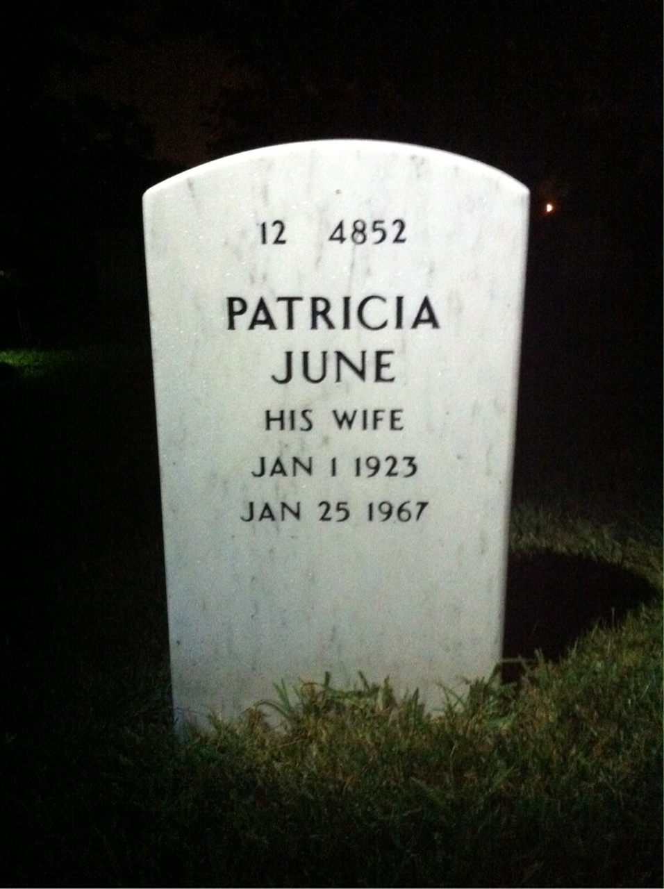 Back of headstone — James Hardway