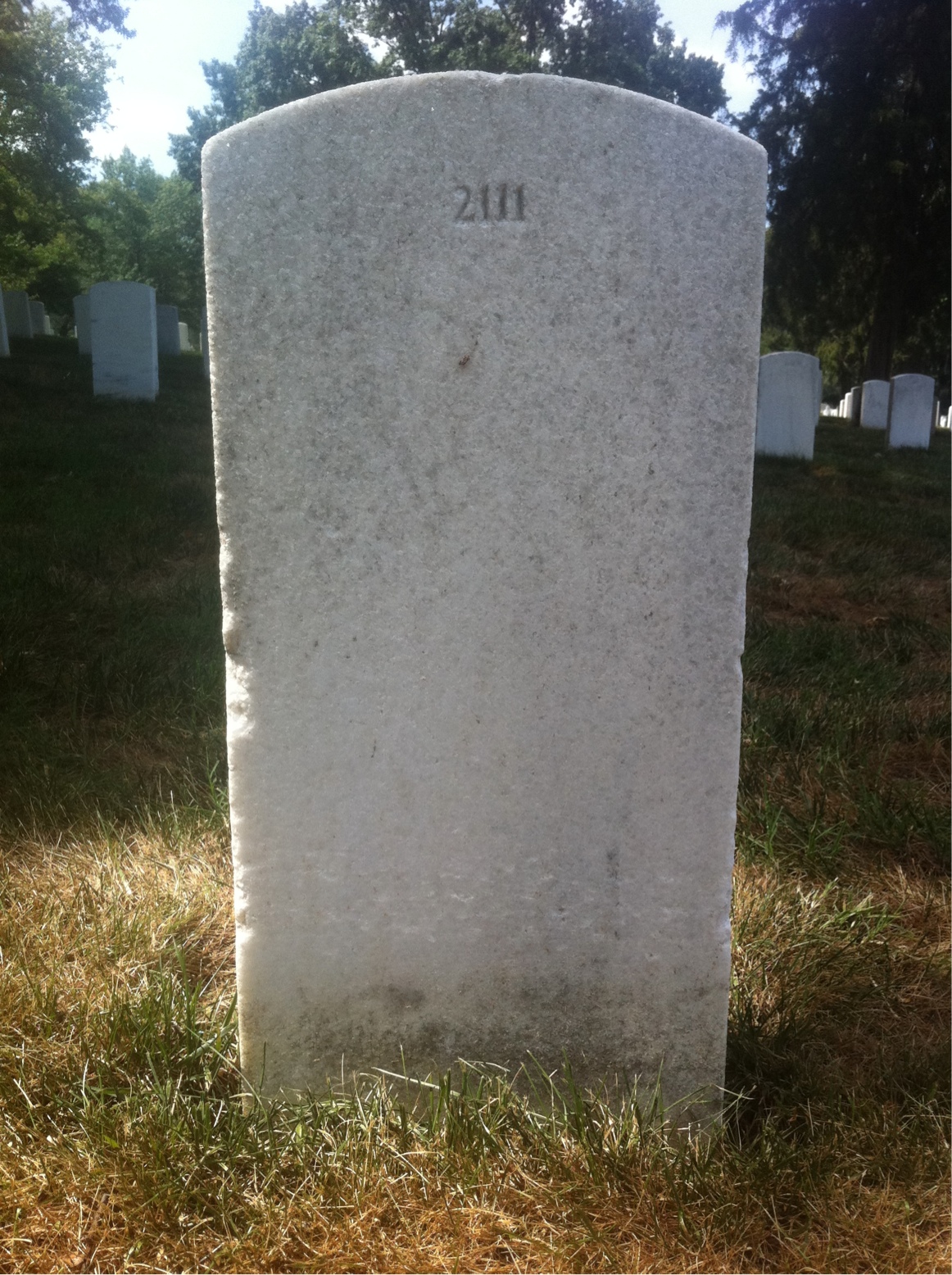 Back of headstone — William A Ward