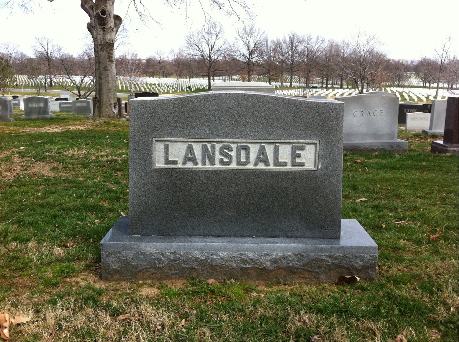 Back of headstone — Edward Lansdale