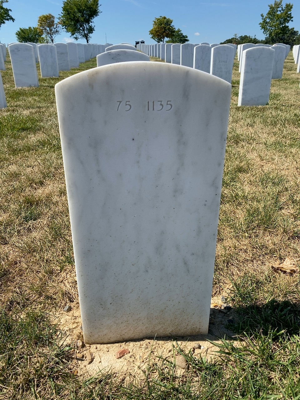 Back of headstone — John Moffett