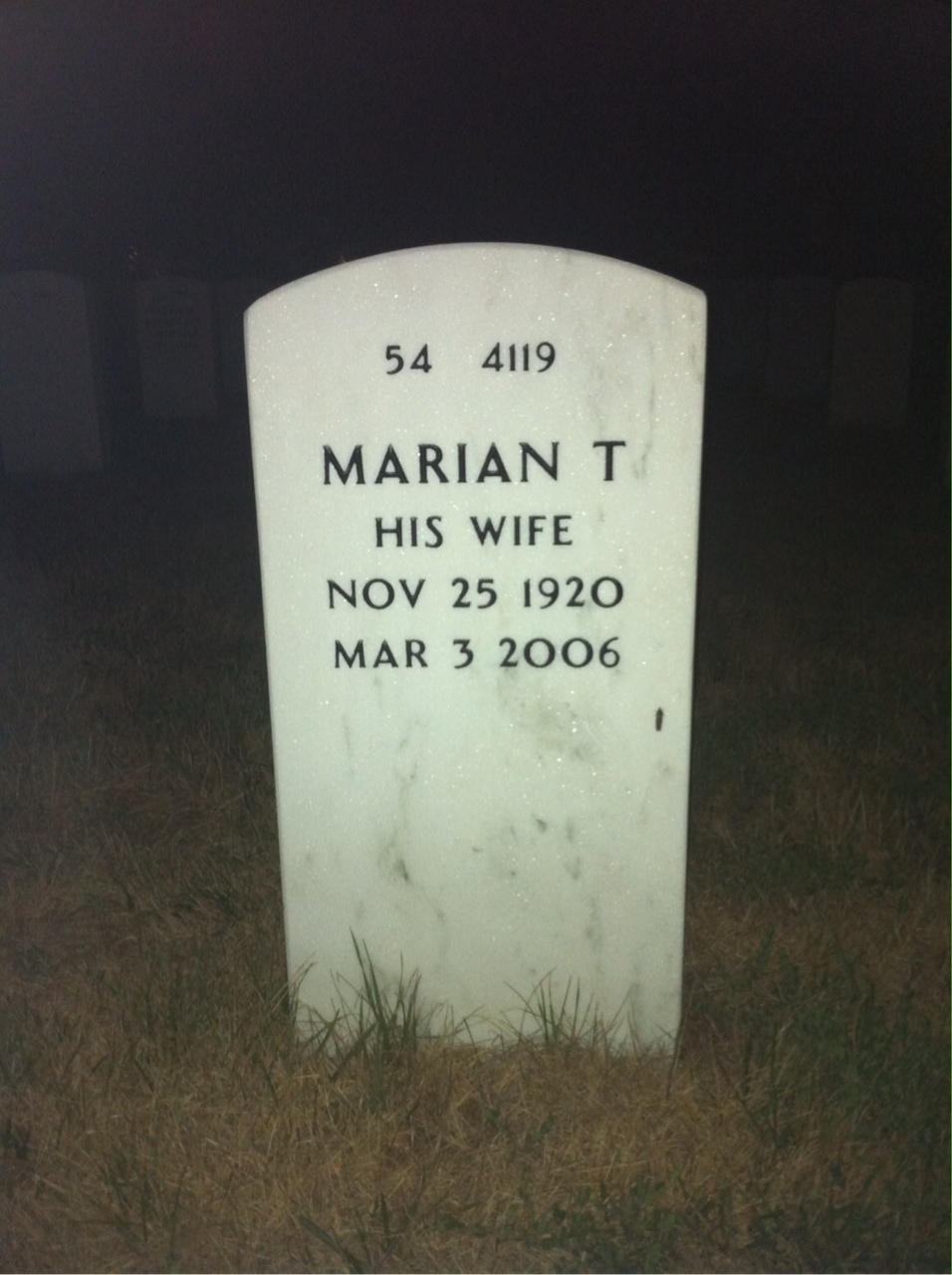Back of headstone — Joseph Mckone