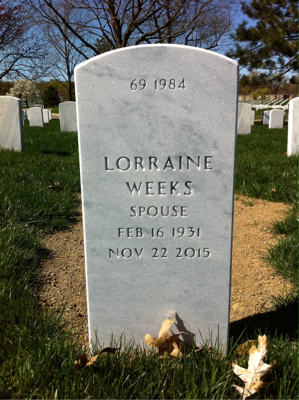 Back of headstone — Melvin Lee