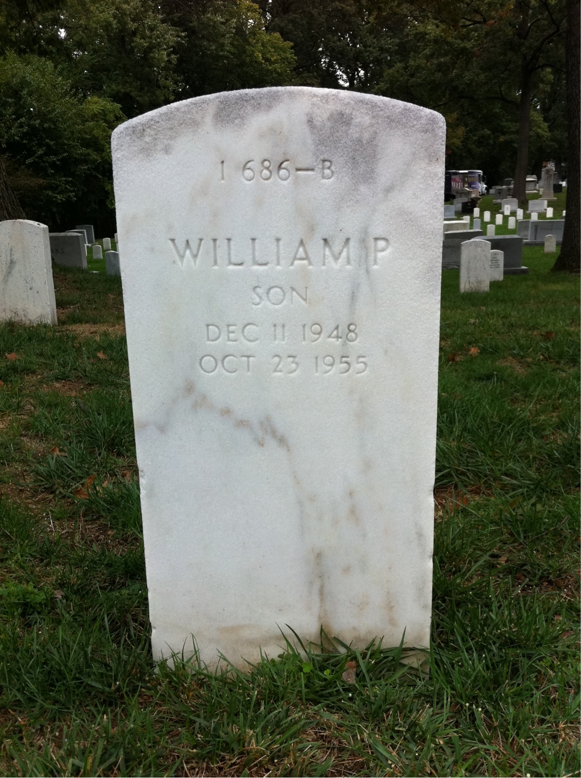 Back of headstone — John Hogan