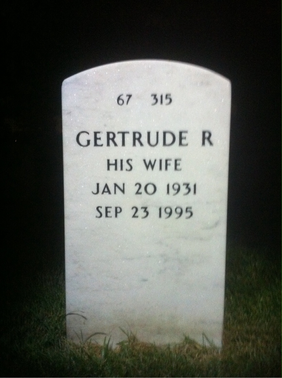 Back of headstone — Henry Cooney