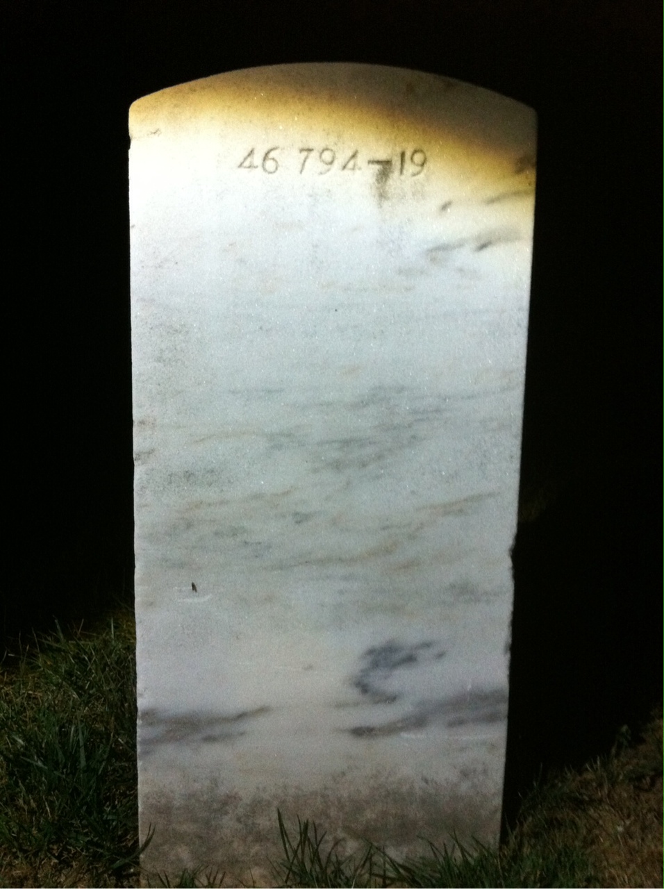 Back of headstone — Carl Anderson