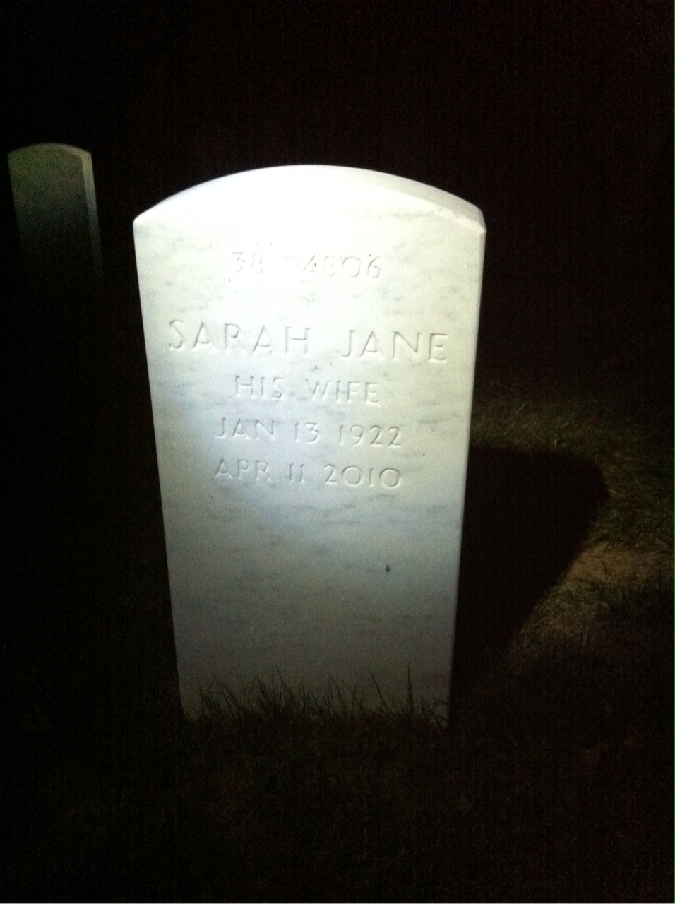 Back of headstone — Robert Jackson
