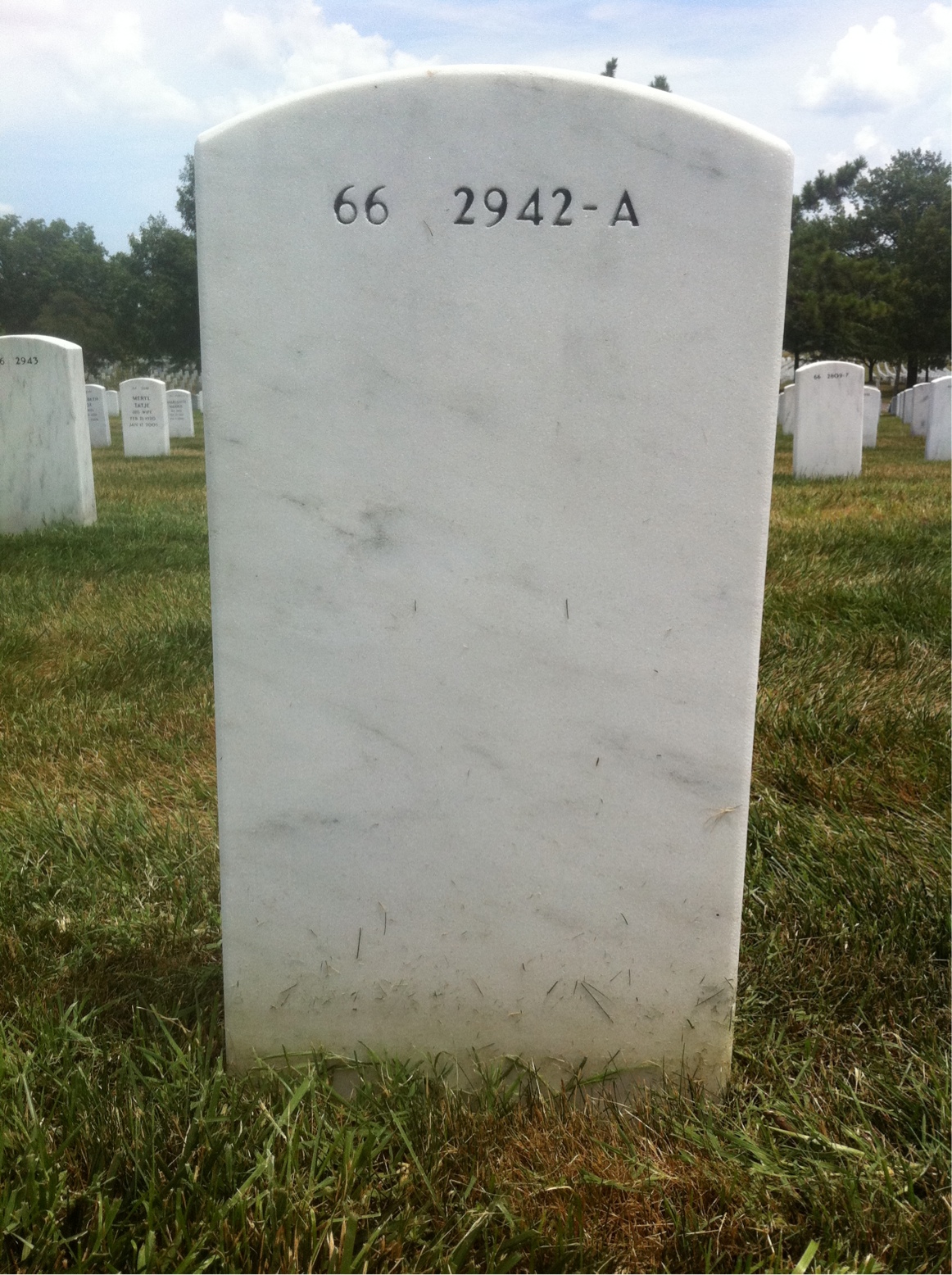 Back of headstone — David Johnson