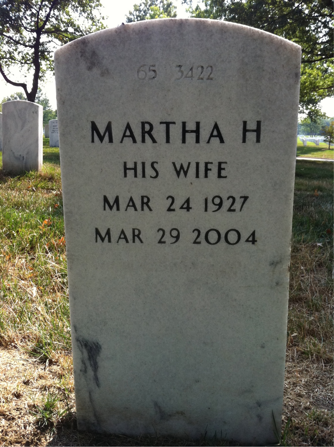 Back of headstone — Gerald Rogers