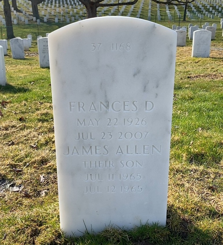 Back of headstone — James Davis