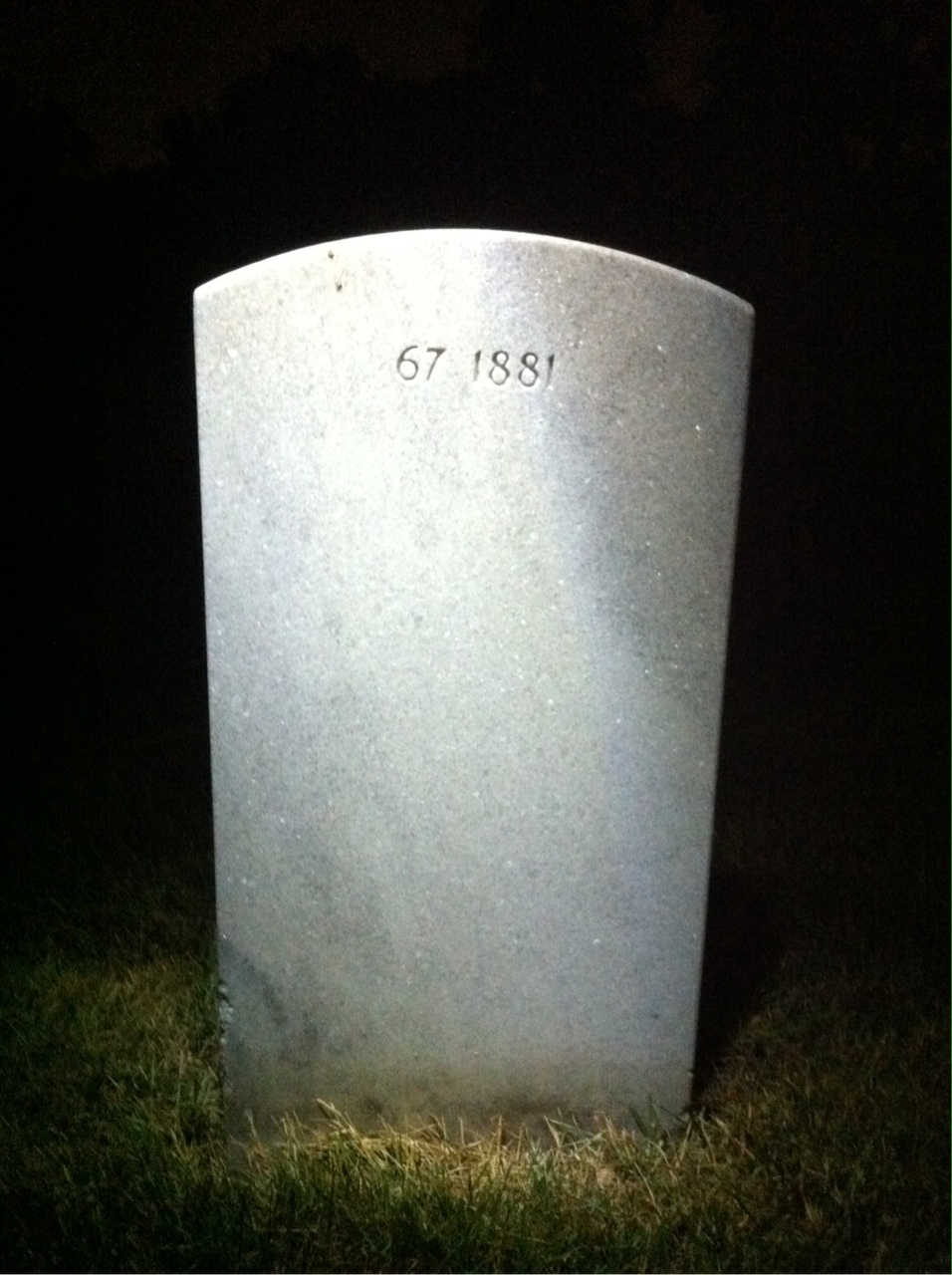 Back of headstone — William James George