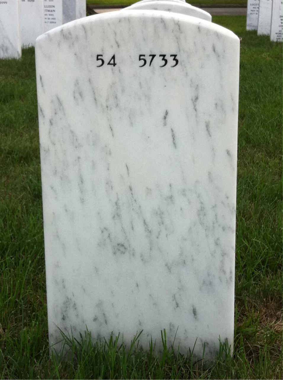 Back of headstone — Robert Ventgen