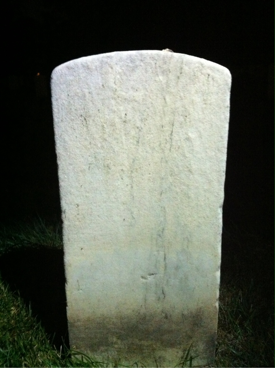 Back of headstone — Charles Baker