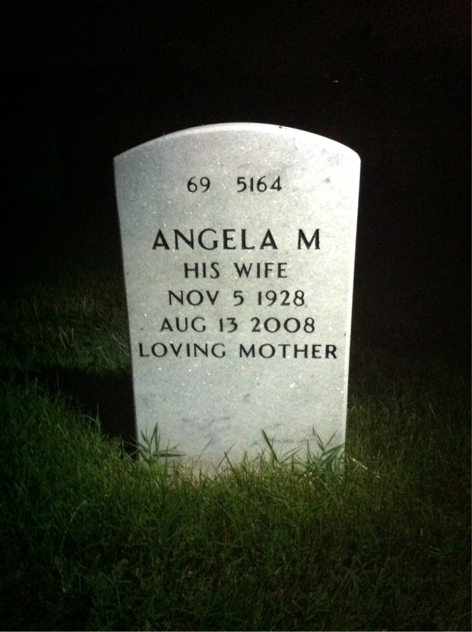 Back of headstone — Elliot Black