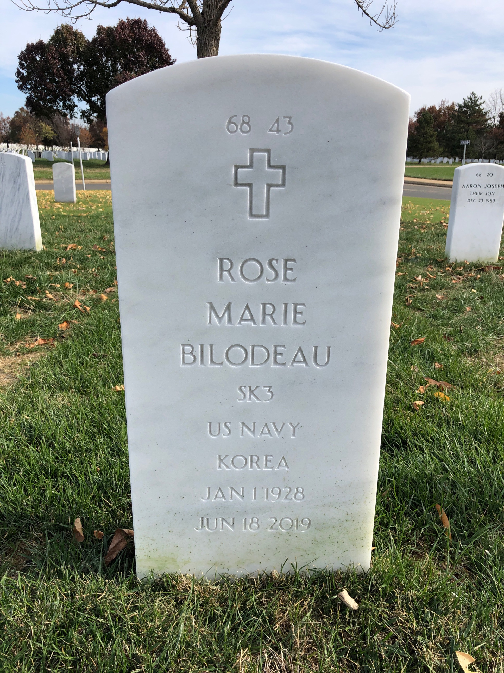 Back of headstone — James Bilodeau