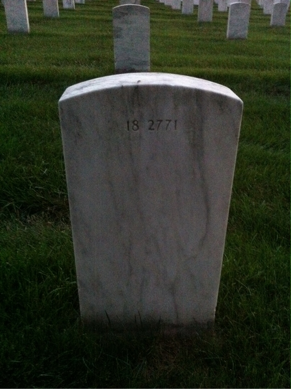 Back of headstone — John Mitchell