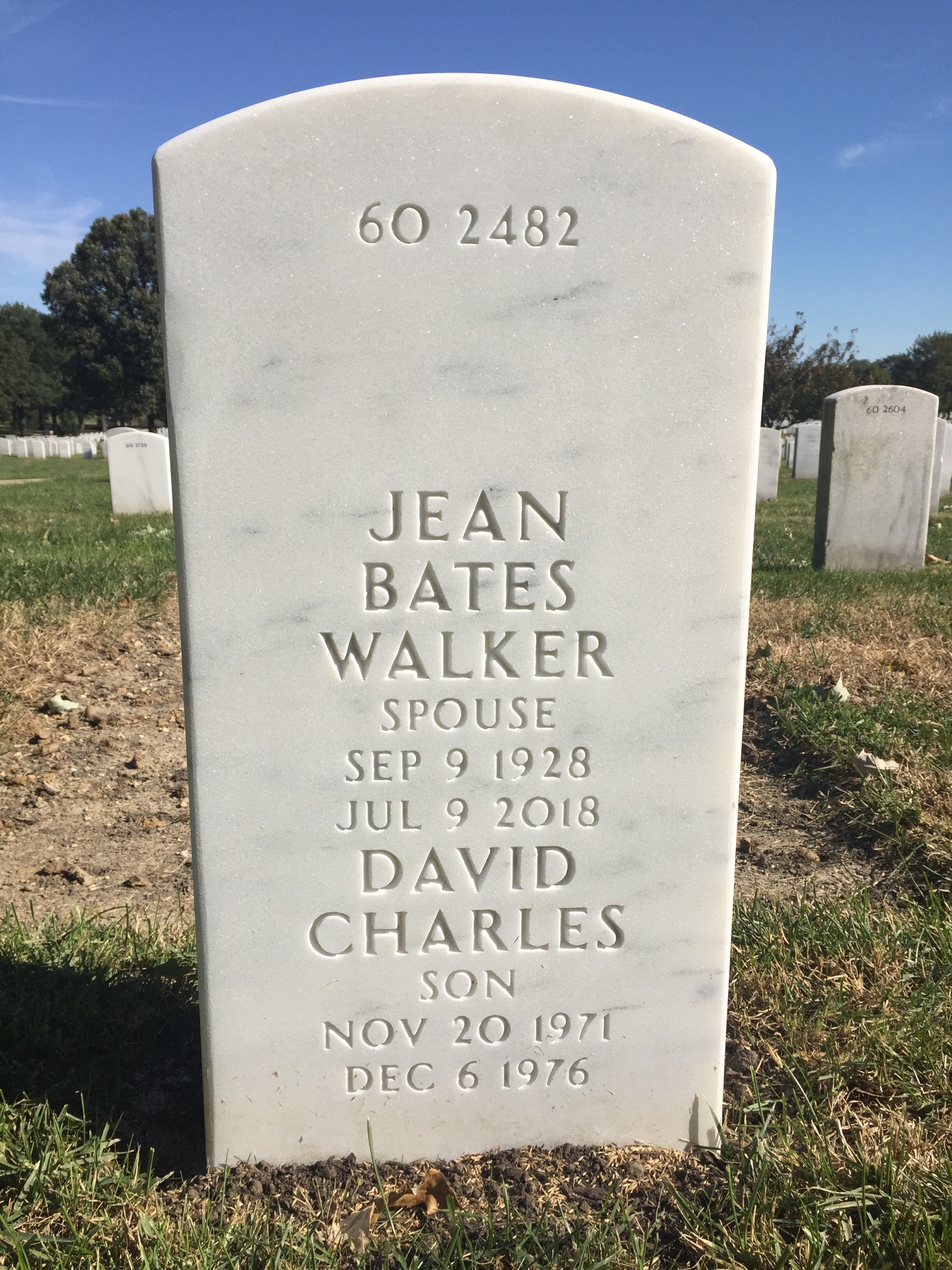 Back of headstone — Grover Walker