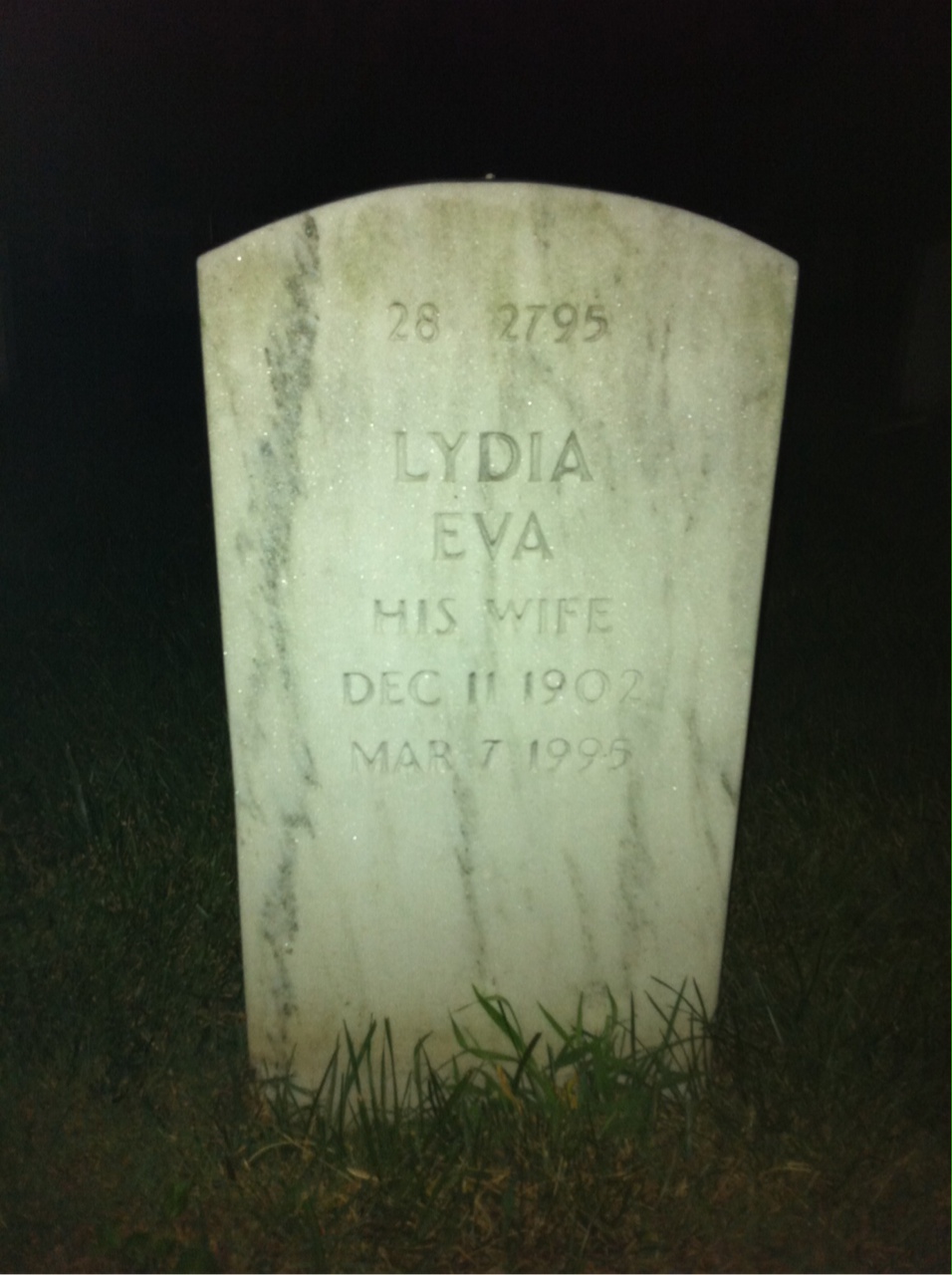 Back of headstone — William Dwyer