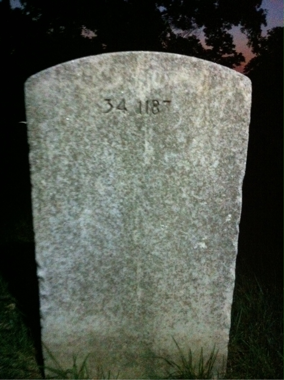 Back of headstone — Edward Adams