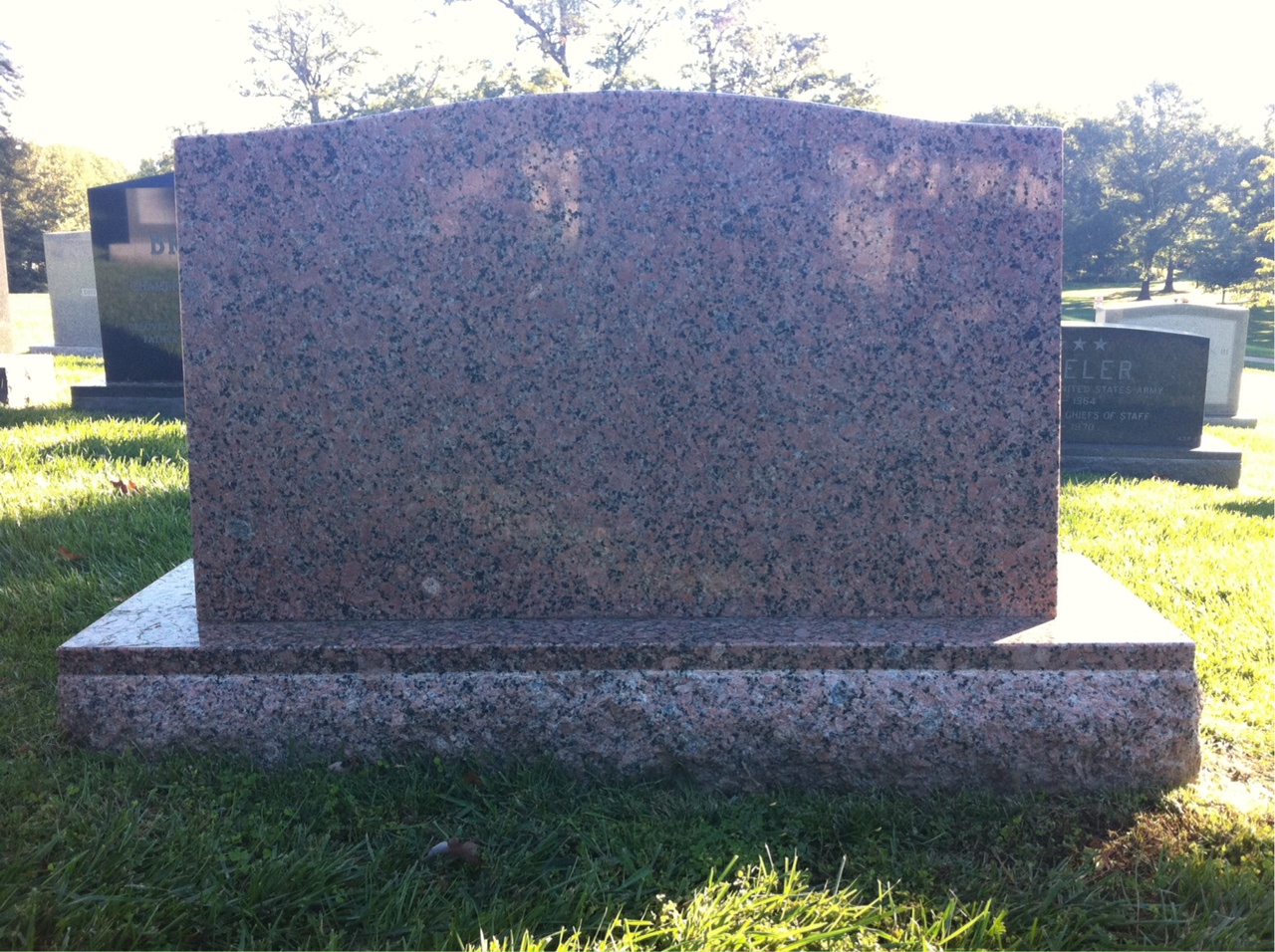 Back of headstone — Olin Teague