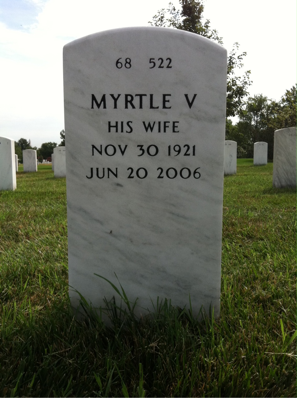 Back of headstone — Fred Jerney