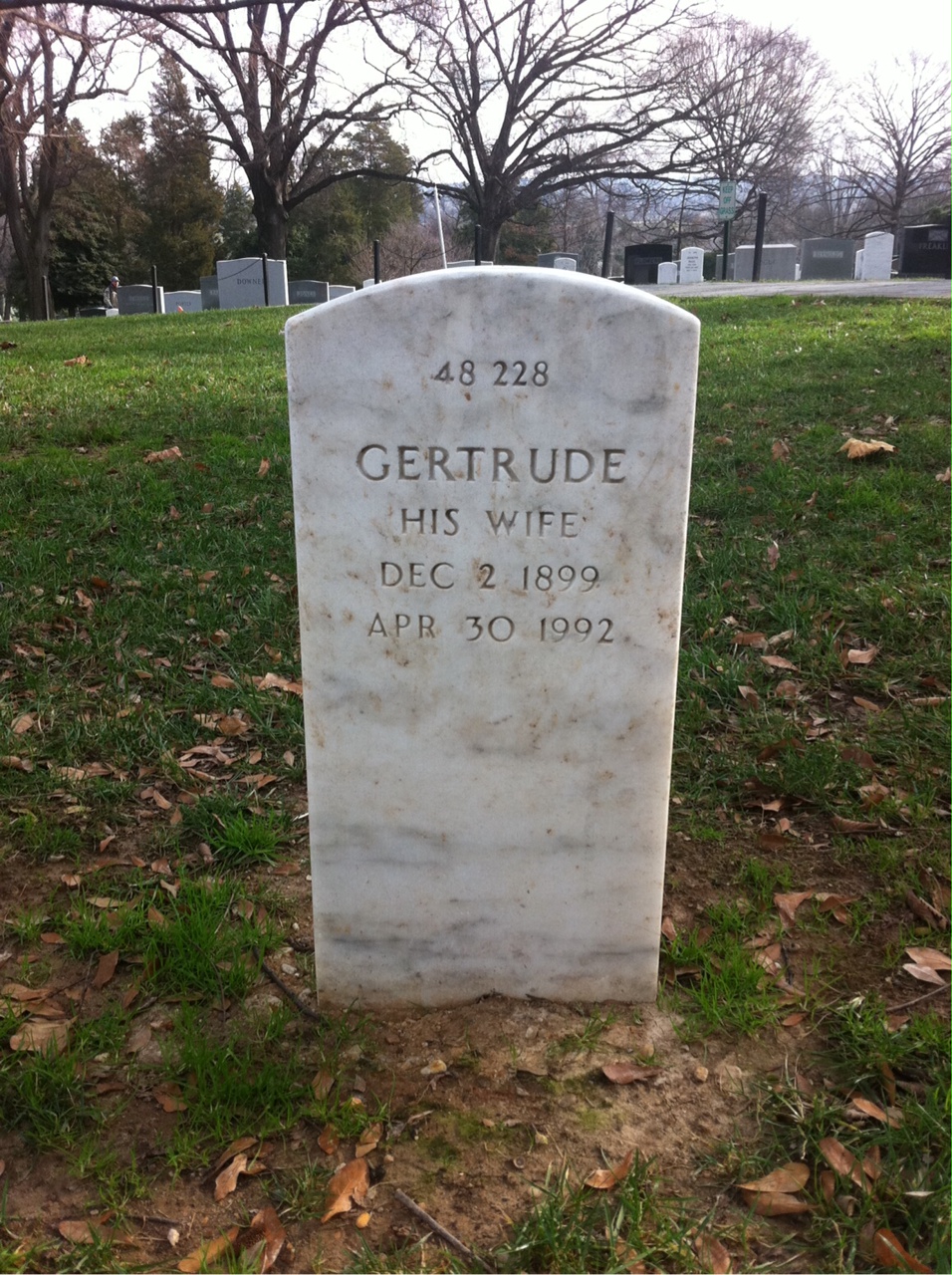 Back of headstone — Charles Brendler