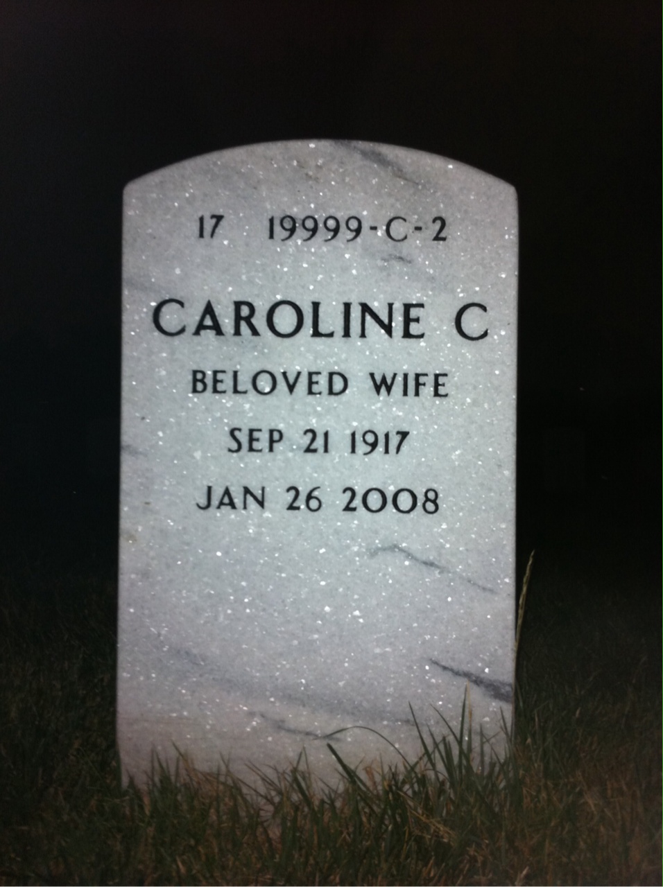 Back of headstone — Robert Milner