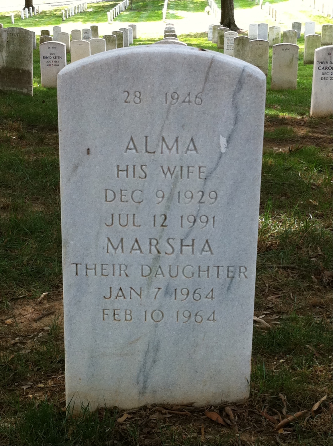 Back of headstone — Charles Duvall