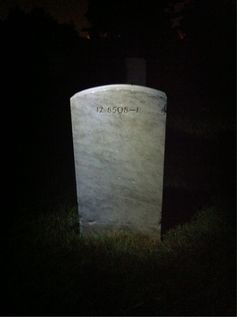 Back of headstone — John Aekus