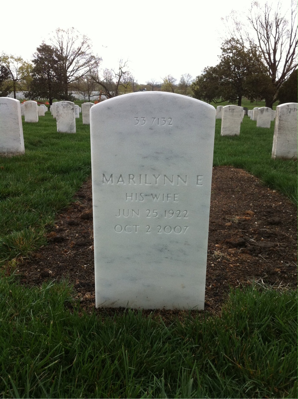 Back of headstone — Arthur Lucia