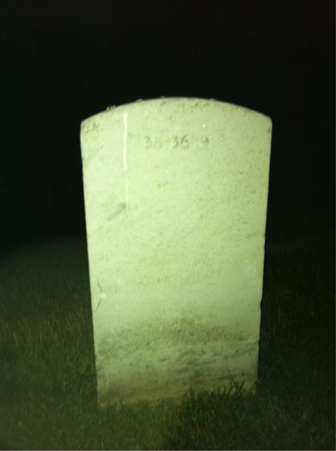 Back of headstone — Not Captured Baughman