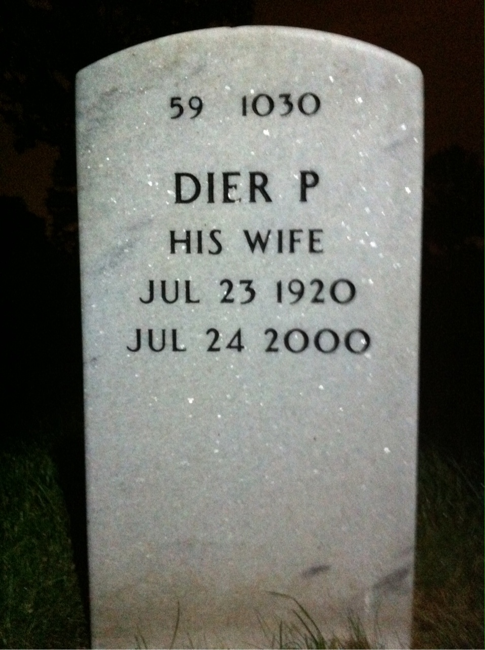 Back of headstone — Buford Lindsay