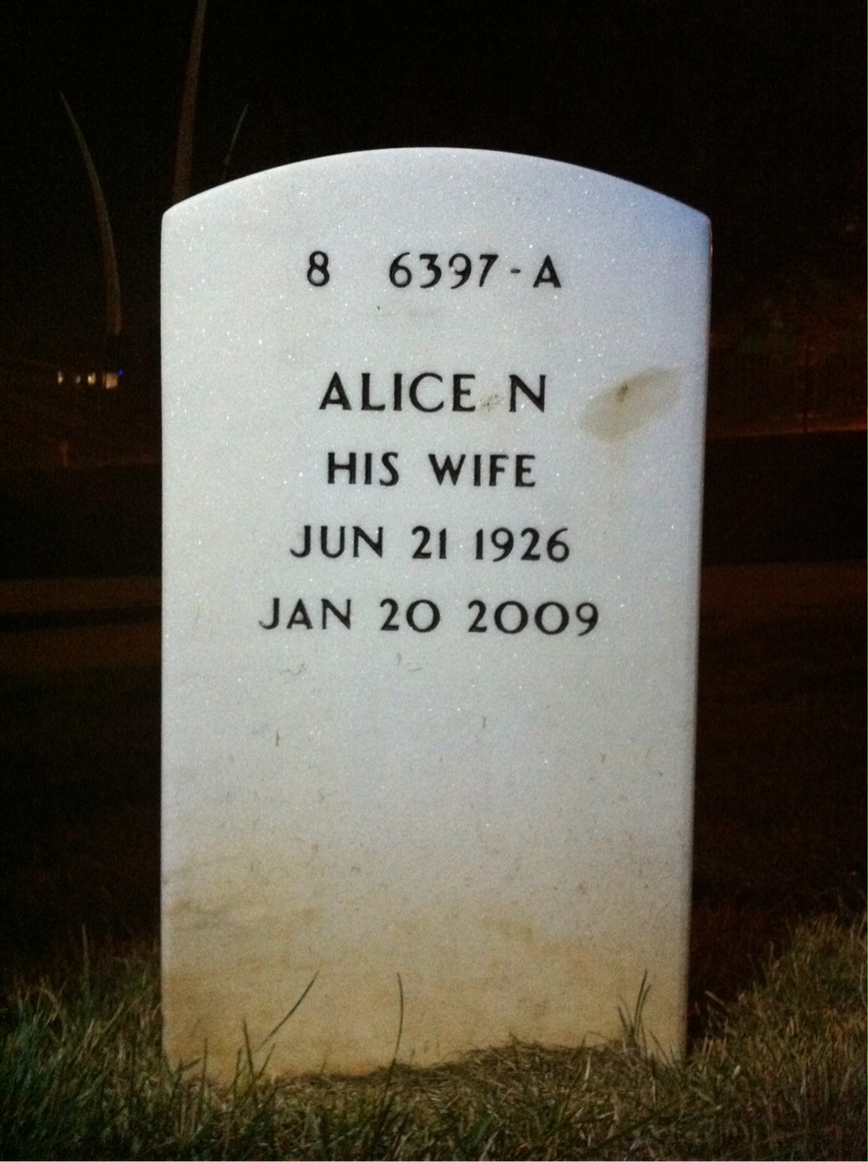 Back of headstone — Robert Robinson
