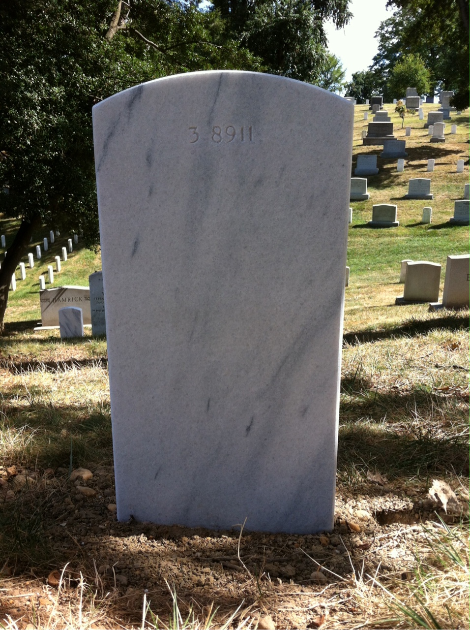 Back of headstone — Orville Wescott