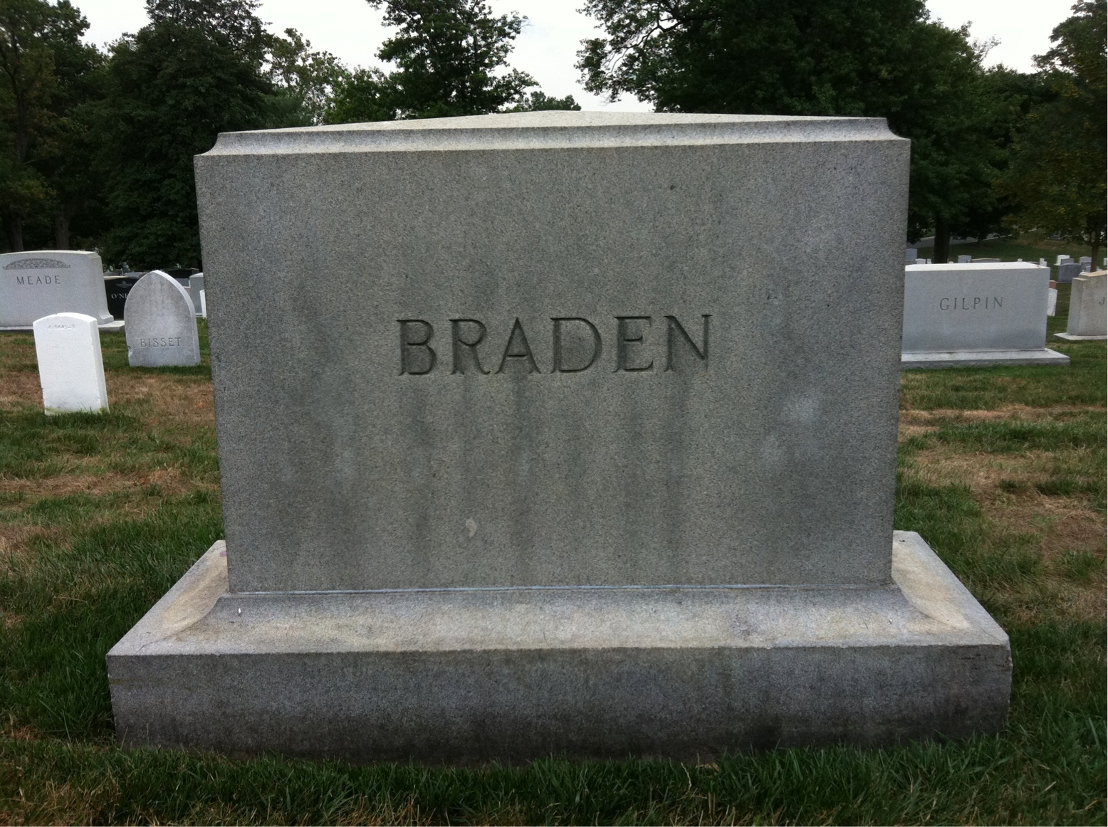 Back of headstone — Edna Braden