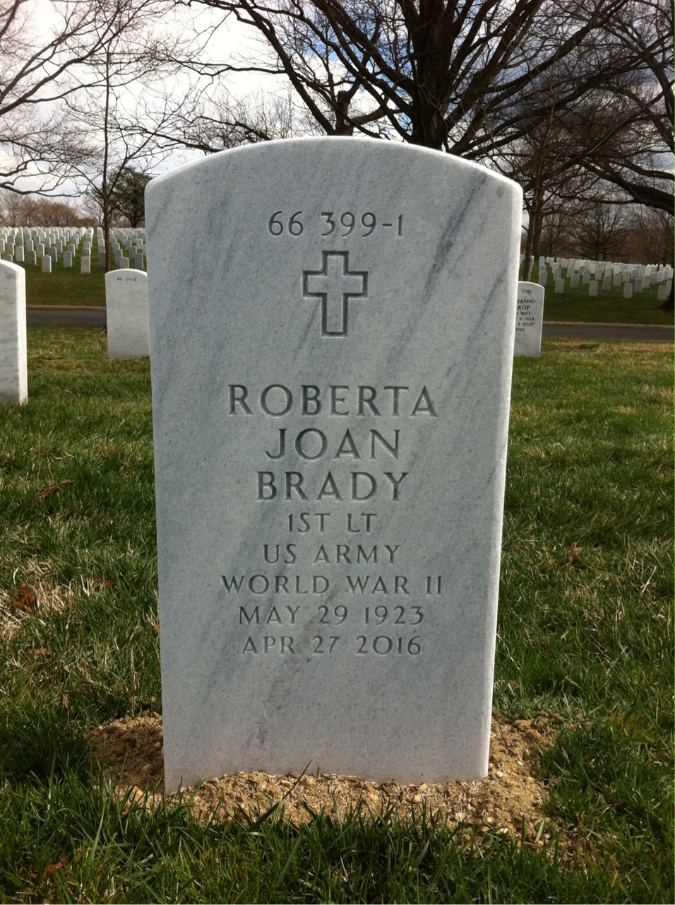 Back of headstone — Joseph Brady