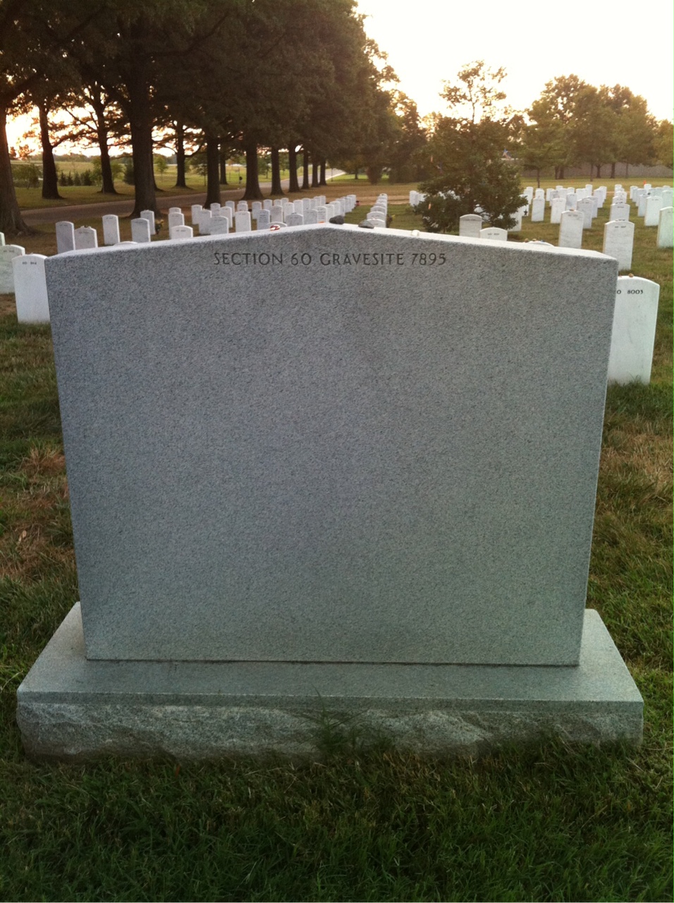 Back of headstone — Frank Sablan