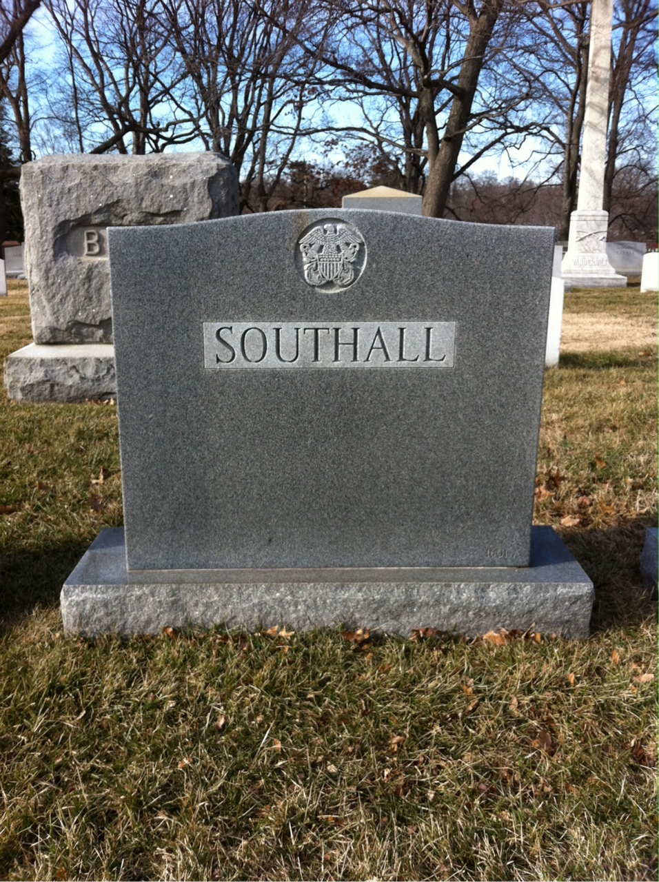 Back of headstone — Donald Southall