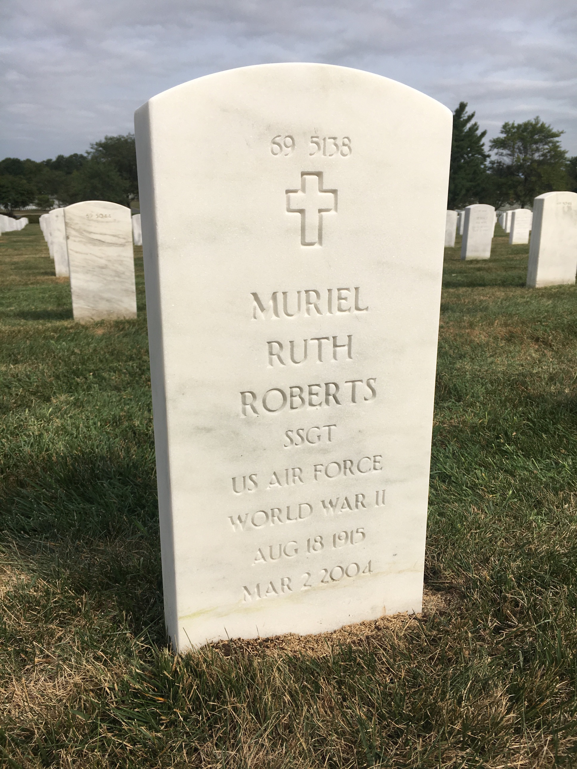 Back of headstone — Charles Roberts