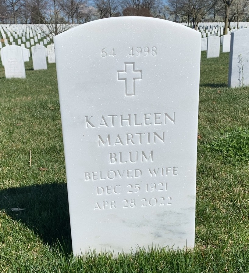 Back of headstone — Julius Blum
