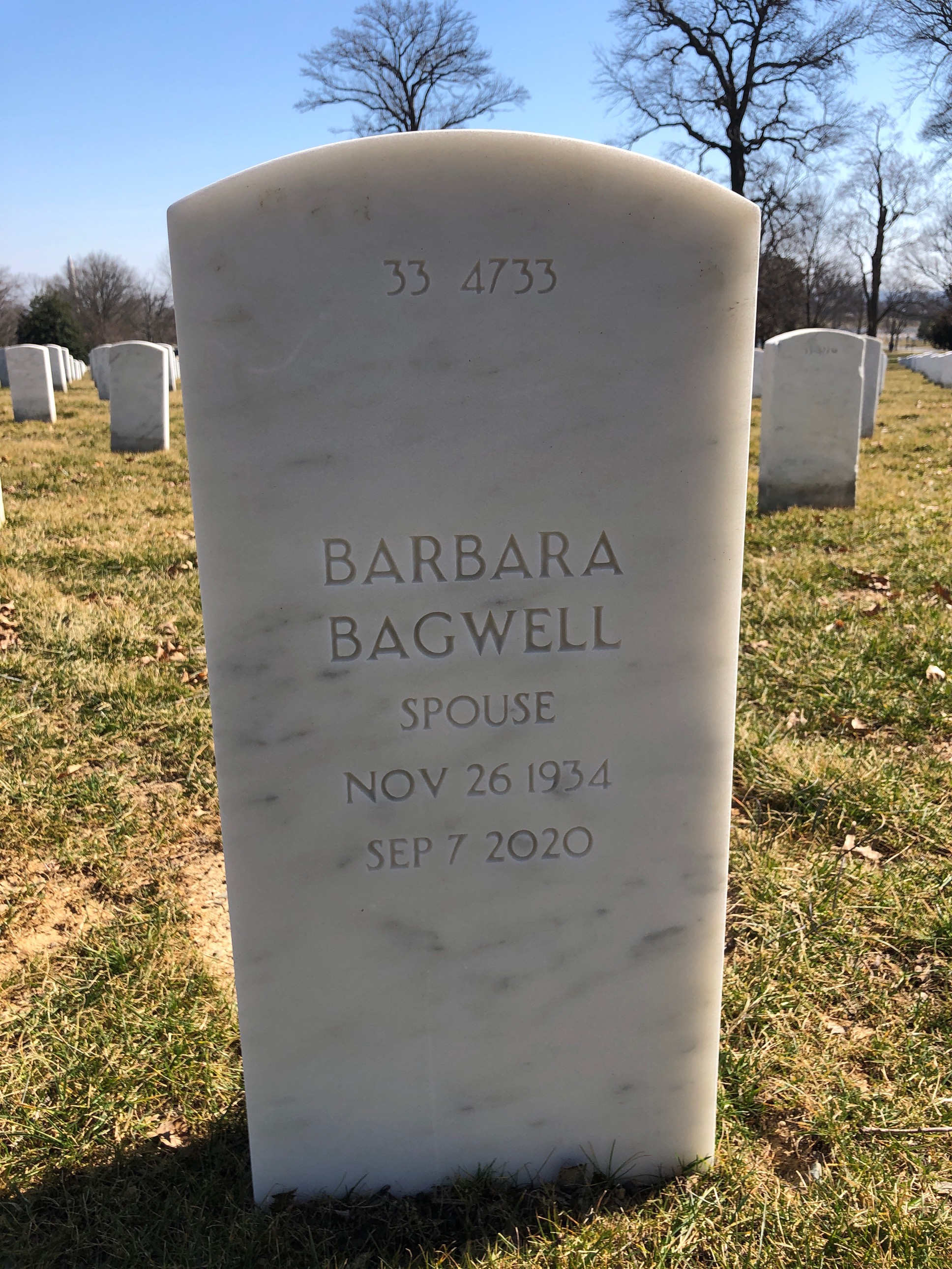 Back of headstone — David Trail