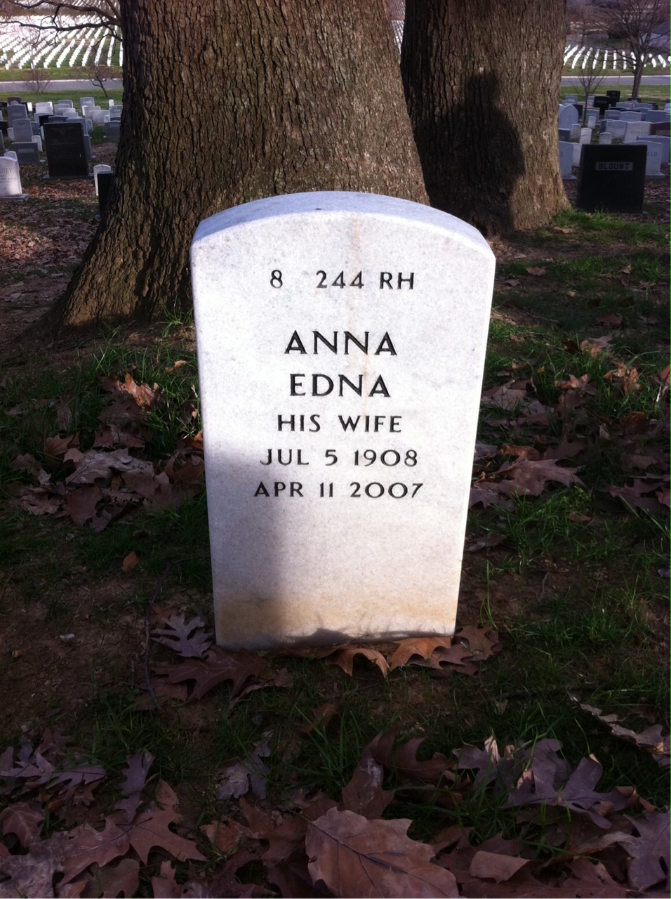 Back of headstone — Elmer Lamplugh