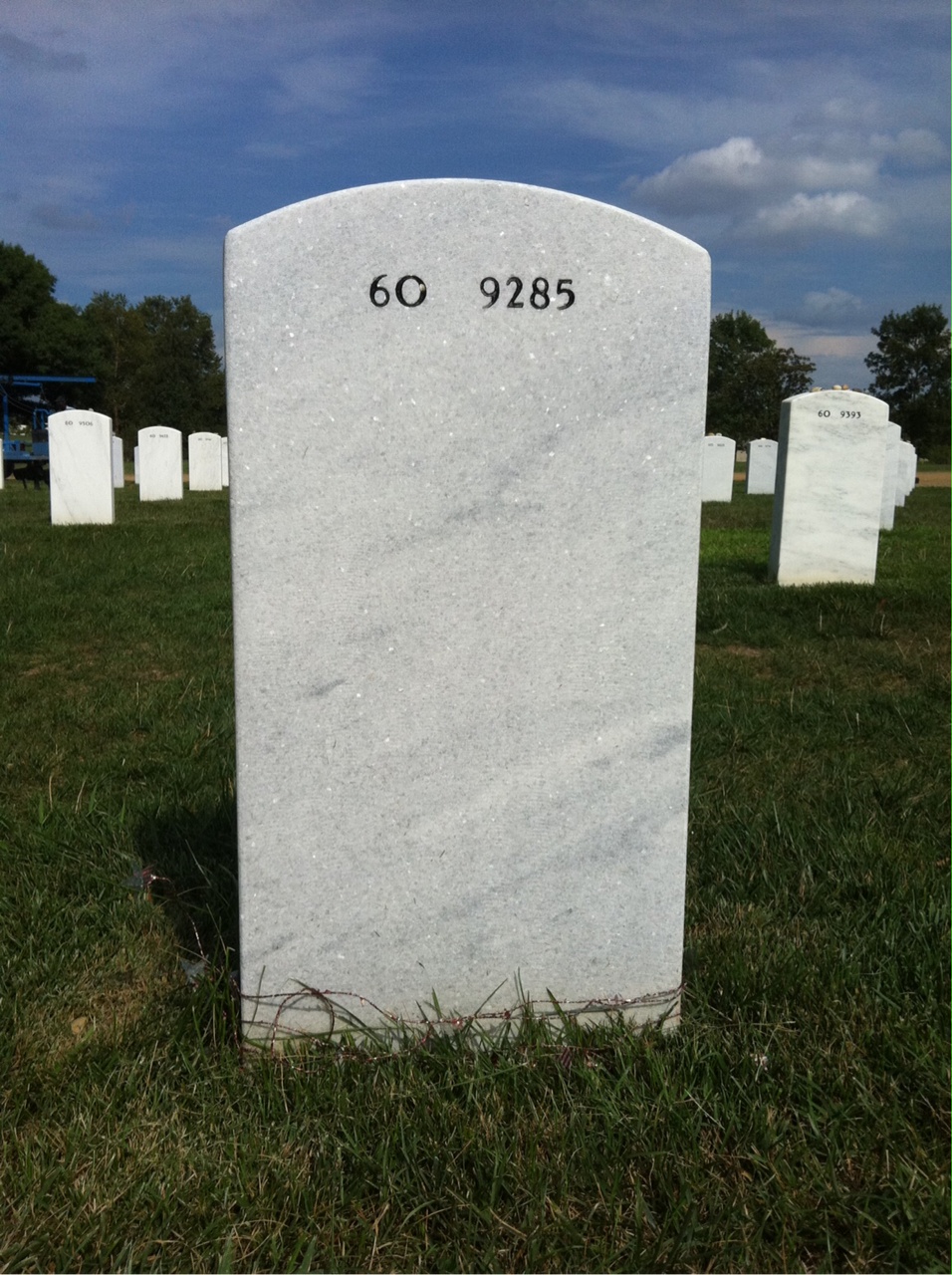 Back of headstone — Matthew John West