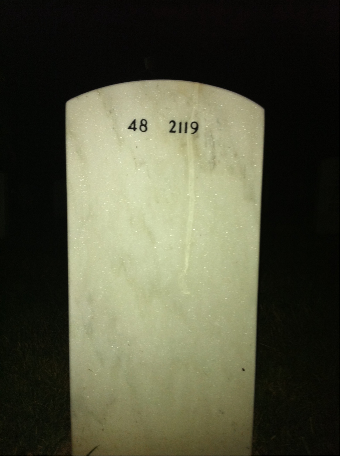 Back of headstone — John Baker